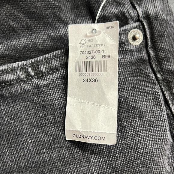 💥3/$30💥NWT Old Navy Men's Straight Taper Non-Stretch Black Jeans - 34Wx36L - Picture 3 of 10